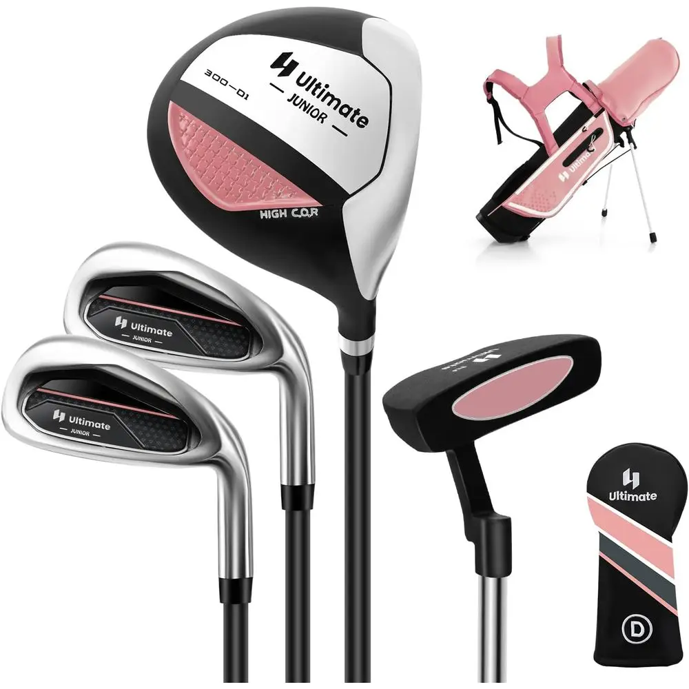 Golf Equipment For Youth - ユースゴルフクラブセット（スタンドバッグ、レインカバー、練習用具付き）5歳～13歳のお子様向け
