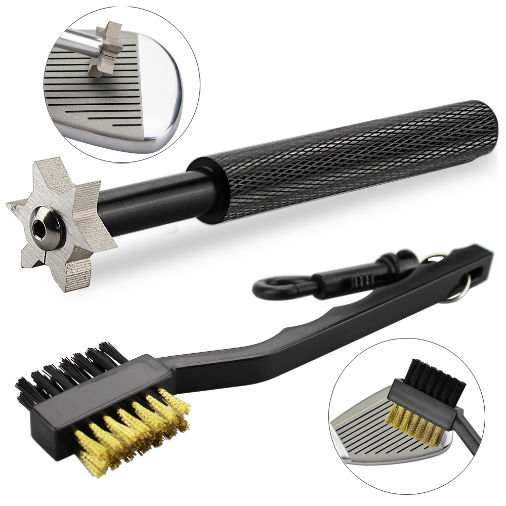Golf Equipment Wholesale - 2 ピース/セットゴルフクラブブラシゴルフクラブシャープナー溝入れツールゴルフパターウェッジボール溝クリーナーキットクリーニングツールアクセサリー