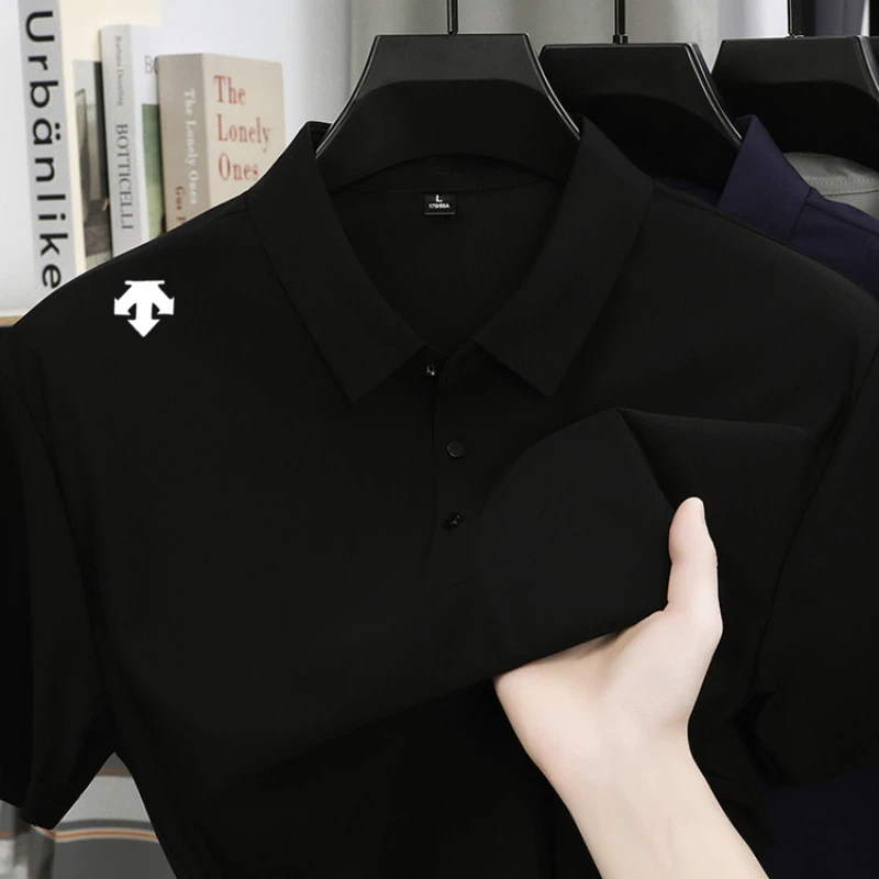 男性高級刺繍ポロシャツ夏ソフト通気性半袖トップスファッション - Golf Equipment Wholesale のレビューと価格