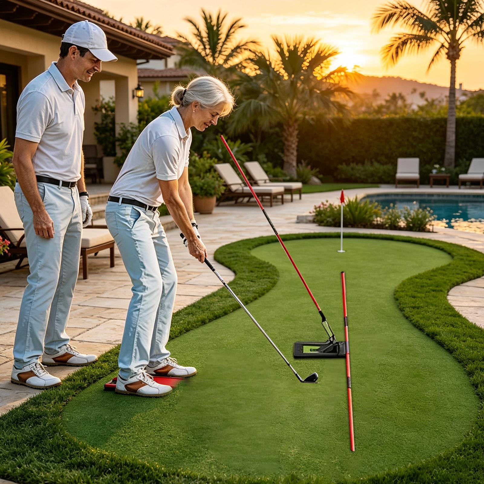 ゴルフパットトレーナー 角度調整可能なアライメント練習スティ - Golf Equipment For Youth のレビューと価格